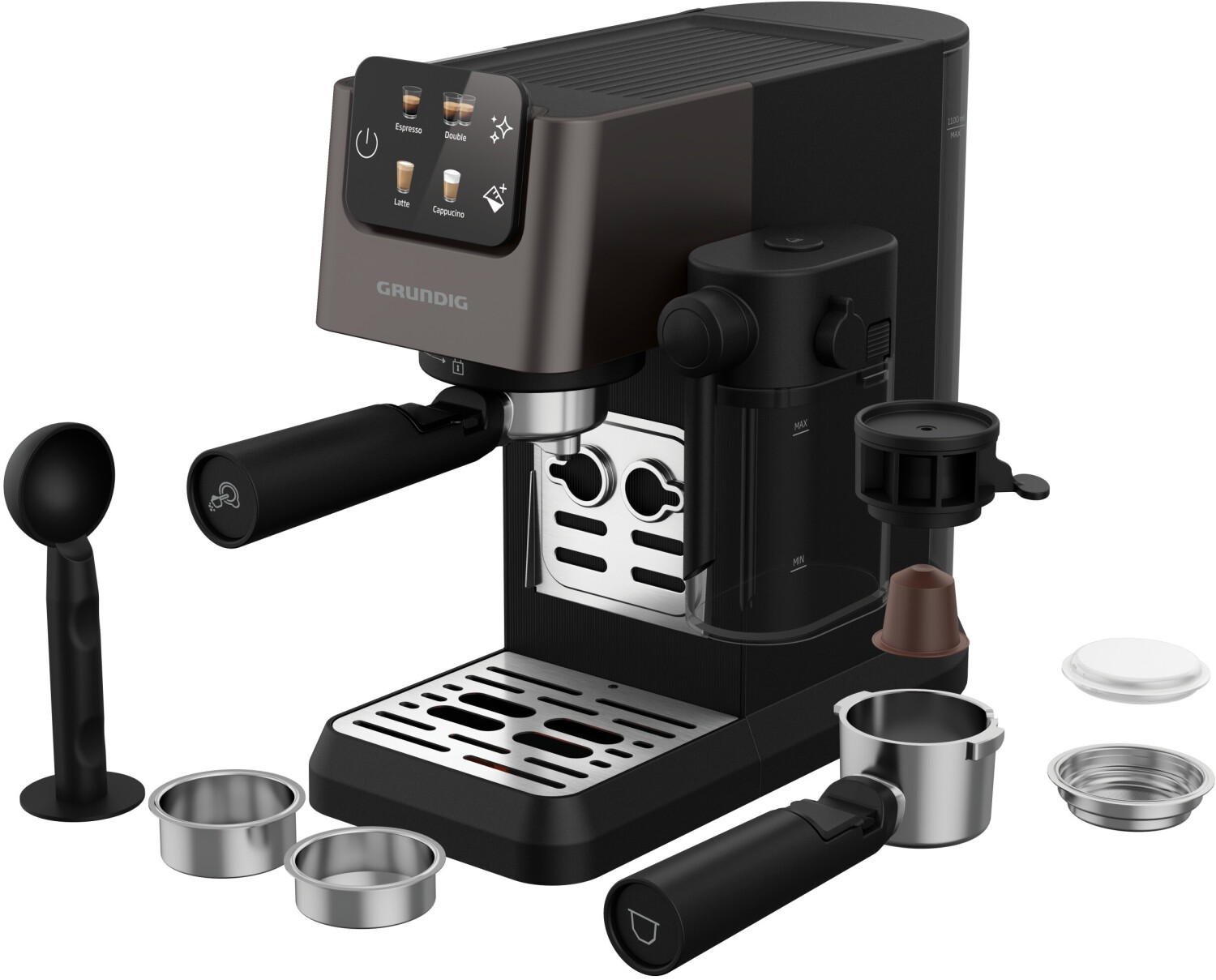 Grundig KSM 6430 Siebträgermaschine mit integriertem Milchbehälter
