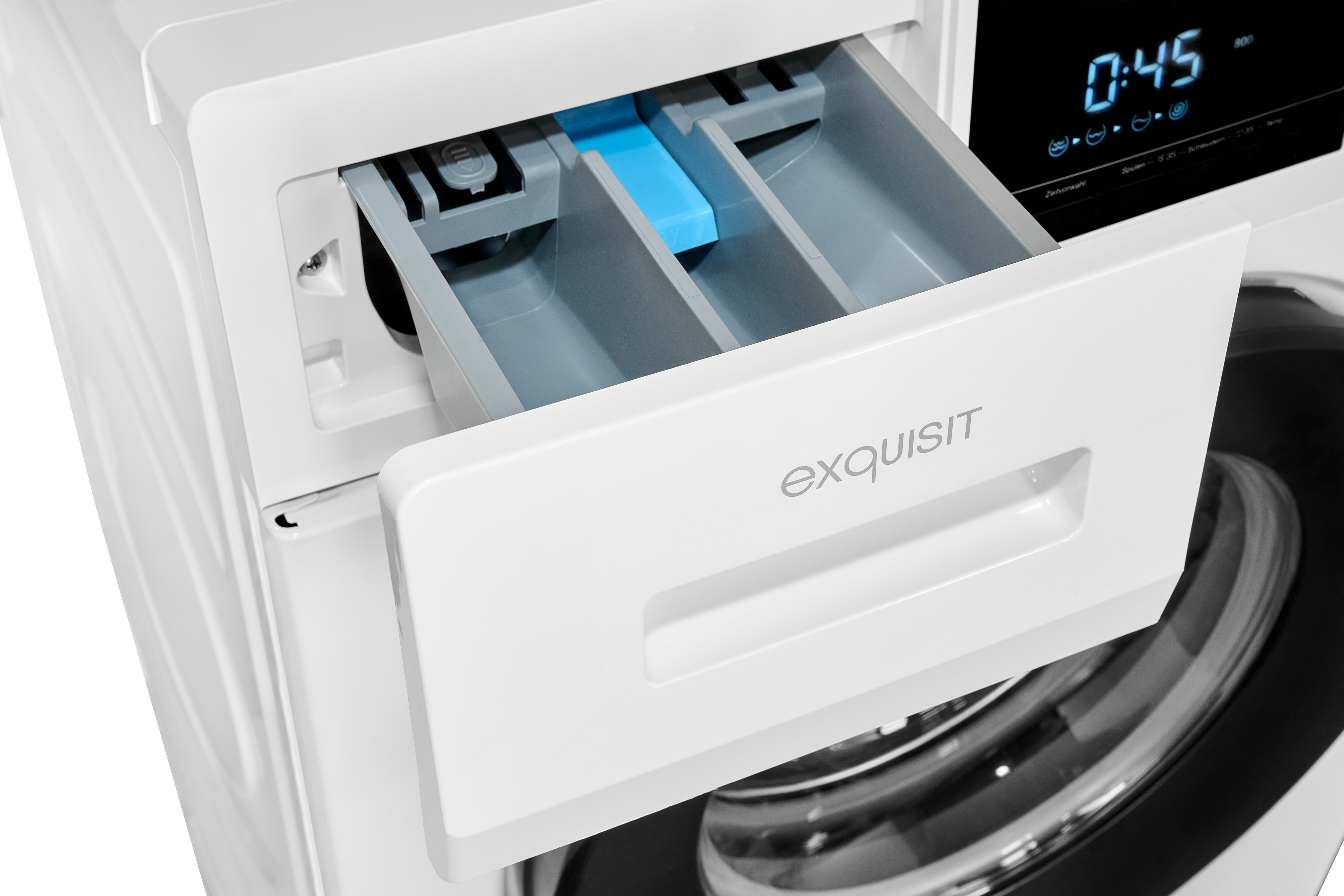 Exquisit WA9214-340A Waschmaschine – 9 kg, Energieeffizienz A, 1400 U/Min, Schwarz-Weiß