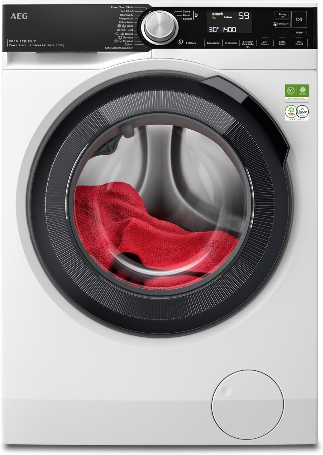AEG LR8EW80600 WiFi Waschmaschine 10 kg Serie 8000 PowerCare