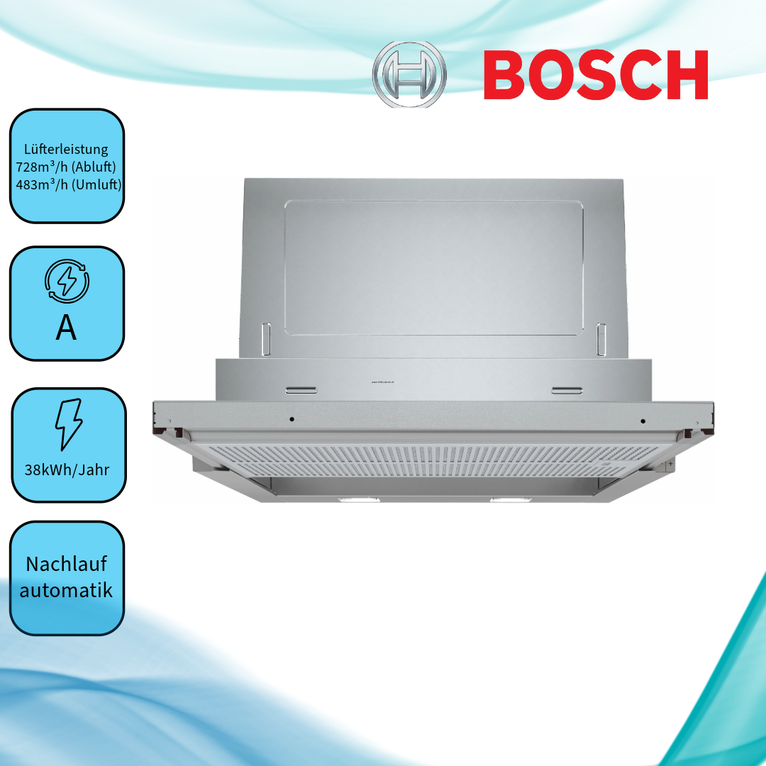 Bosch DFR067A52 Serie 4 Flachschirmhaube 60 cm Silbermetallic