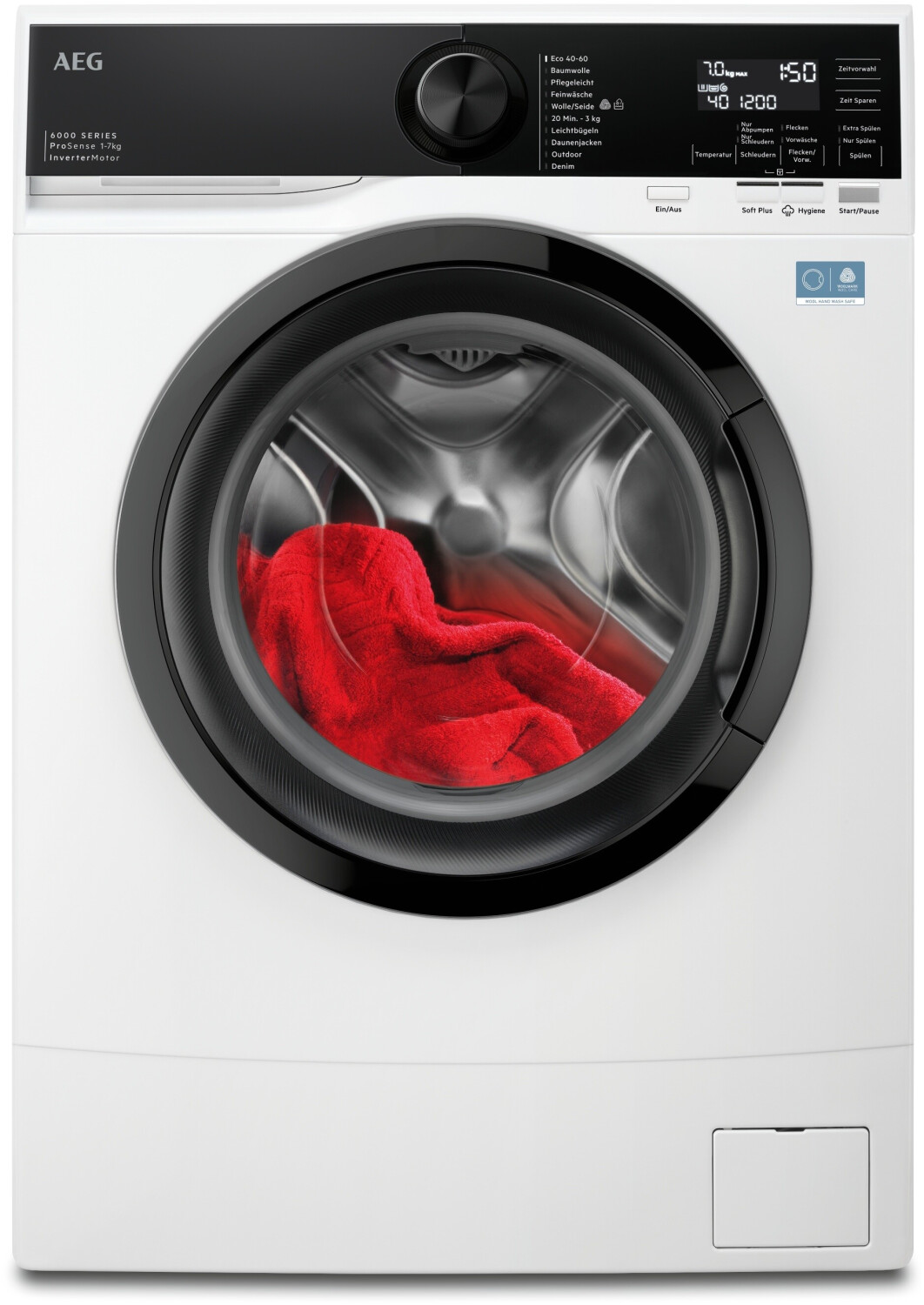 AEG LSR6FA75470 Waschmaschine kompakt, 487 mm Tiefe, 7 kg, Serie 6000 ProSense -Mengenautomatik