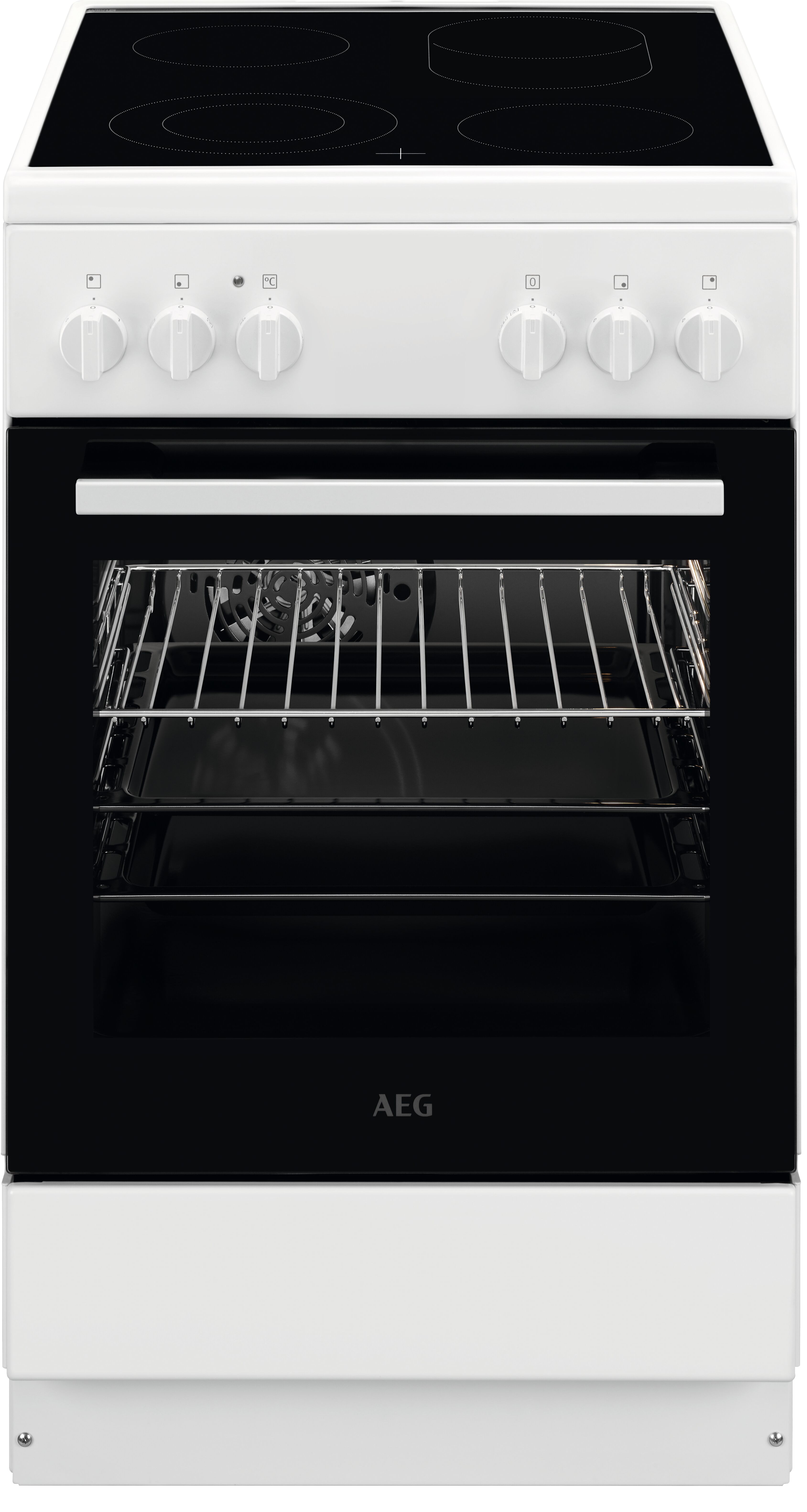AEG CCB54091BW Standherd mit Glaskeramikkochfeld, 50 cm breit, 57 L, 8 Beheizungsarten
