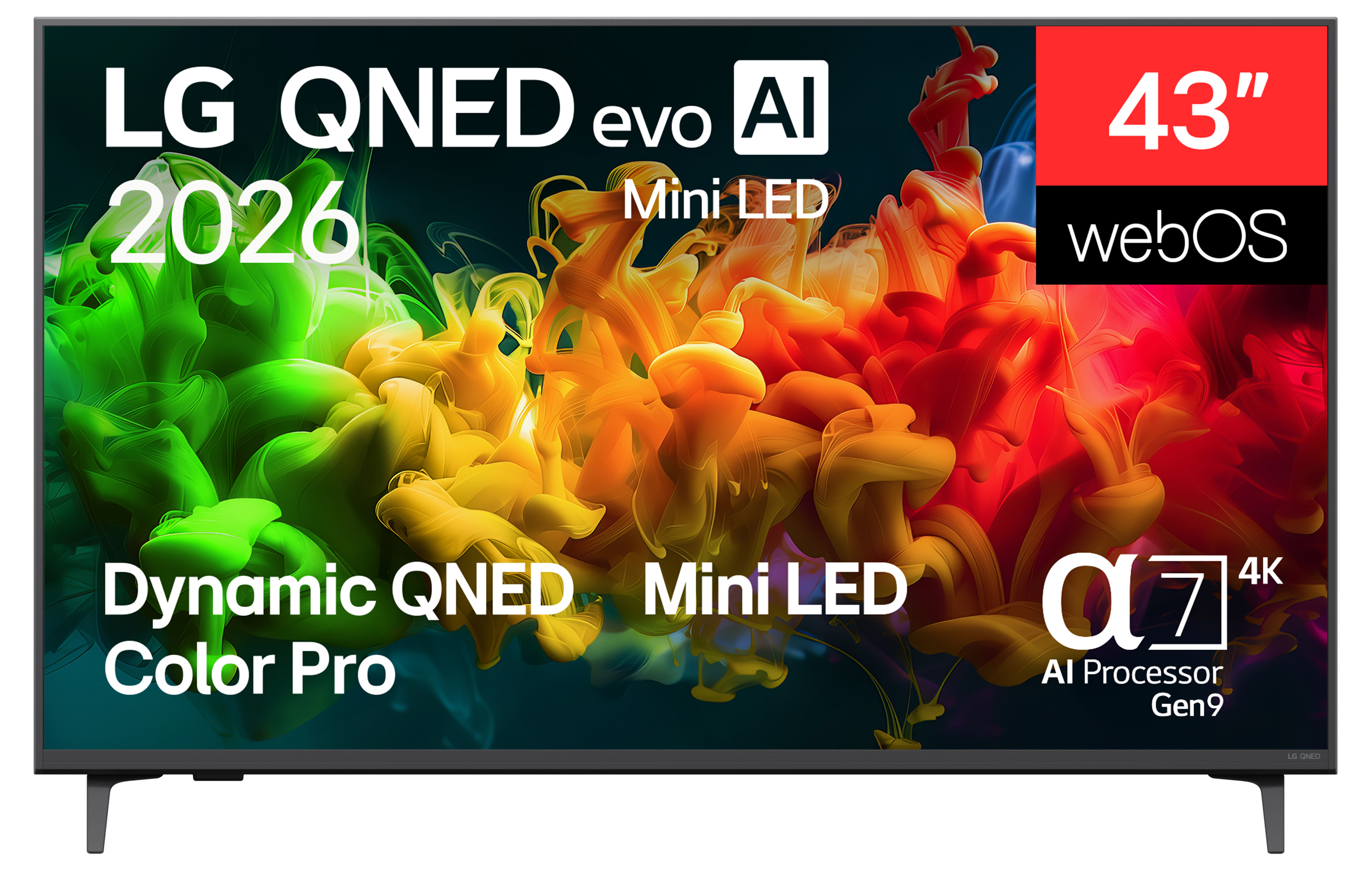 LG 43QNED80B6B 43 Zoll QNED evo AI Mini LED 4K Smart TV (2026) | Alpha 7 AI Gen9 | webOS 26 | HDR10 | AirPlay