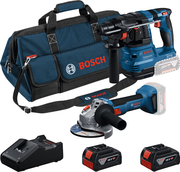 Bosch Professional Combi-Set Bohrhammer GBH 18V-22 + Winkelschleifer GWS 18V-8