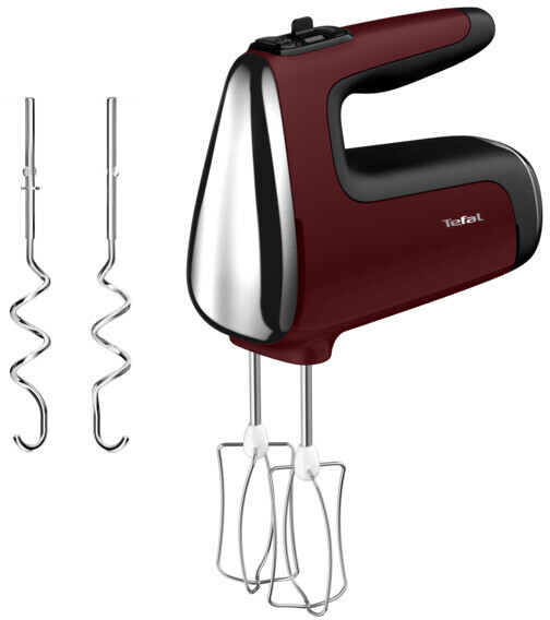 Tefal HT6525 rot Powermix Silence Handmixer  600 W Leistung  offener Griff  Geschwindigkeitsstufen + Turbo-Funktion