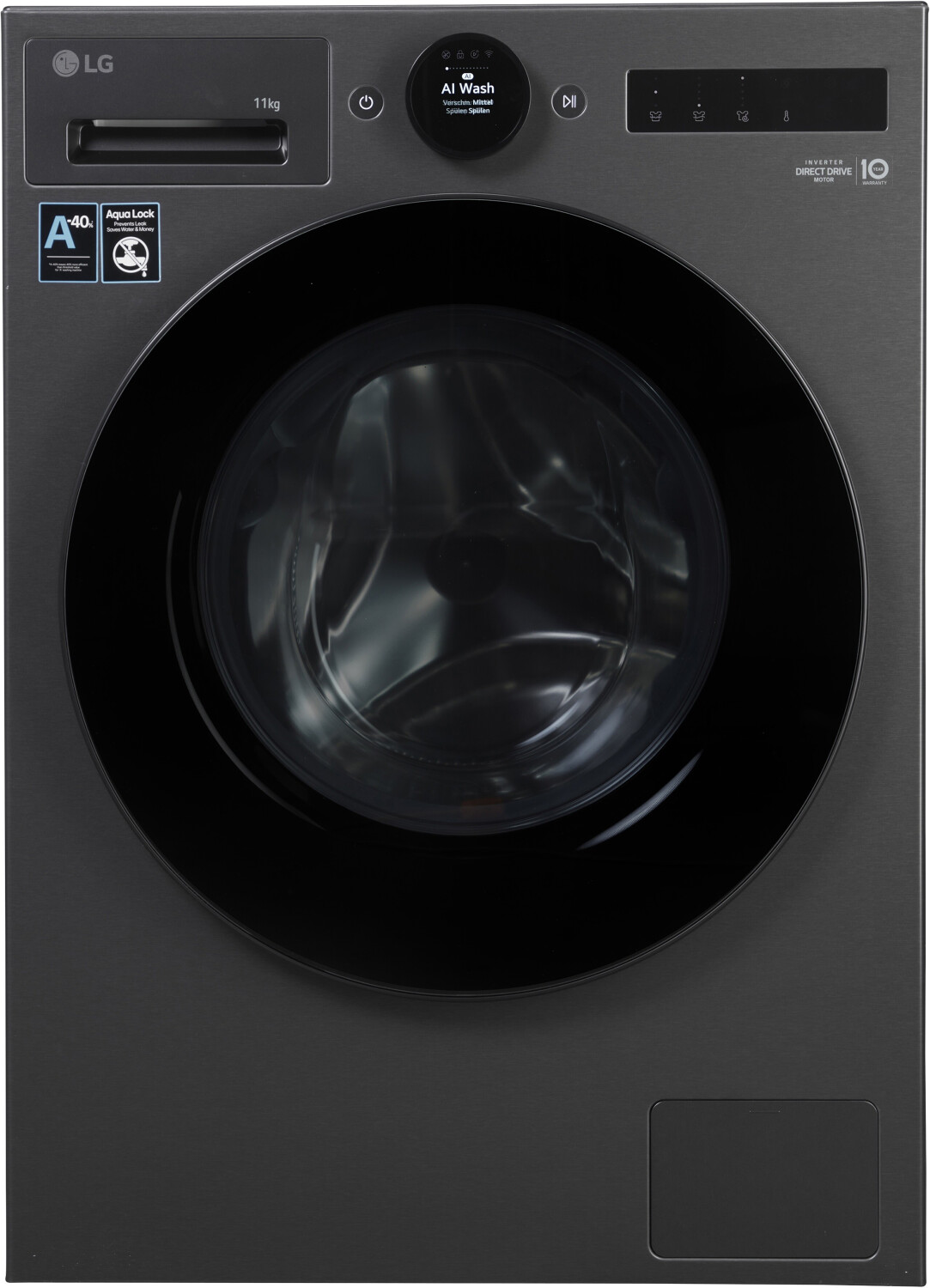 LG F4WX801YB Stand-Waschmaschine-Frontlader schwarz, 11 kg