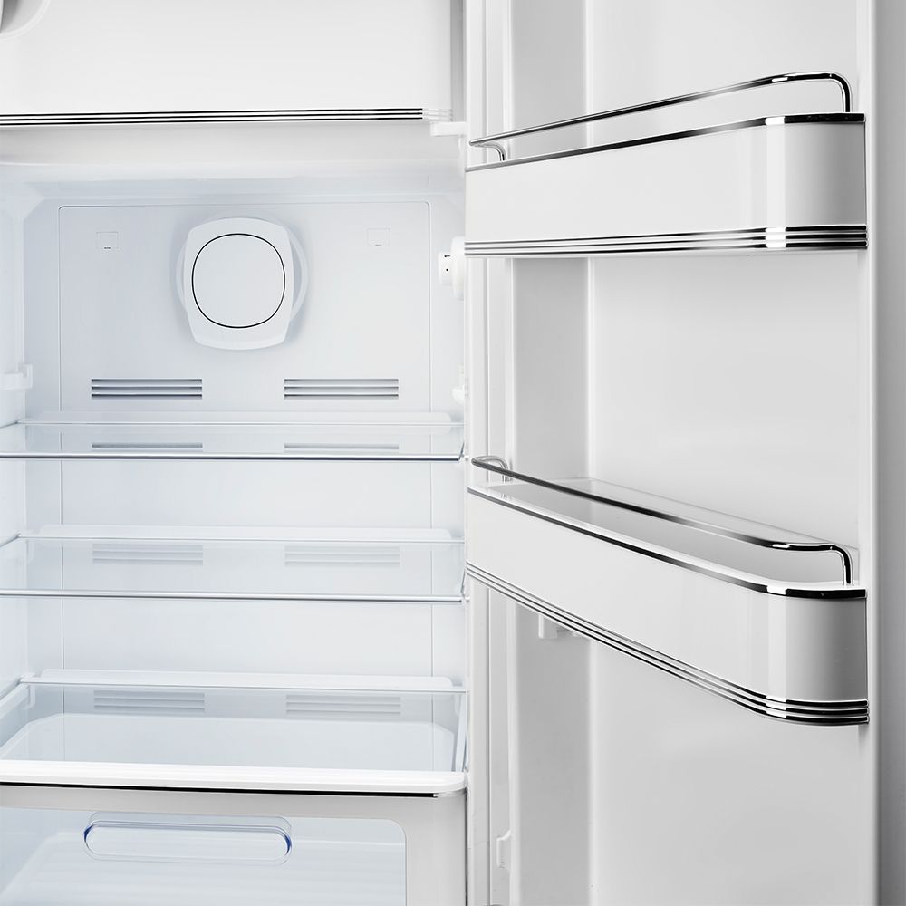 Smeg 50-iger Style Kühlschrank/Gefrierfach R Polarsilber FAB28RSV5