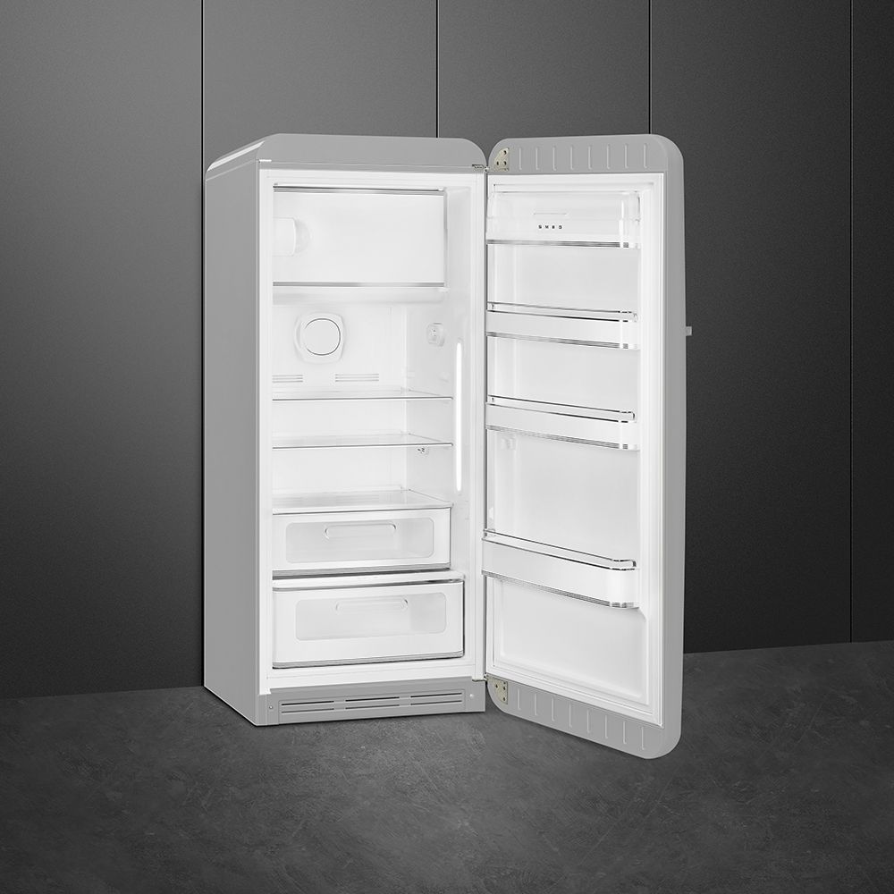 Smeg 50-iger Style Kühlschrank/Gefrierfach R Polarsilber FAB28RSV5