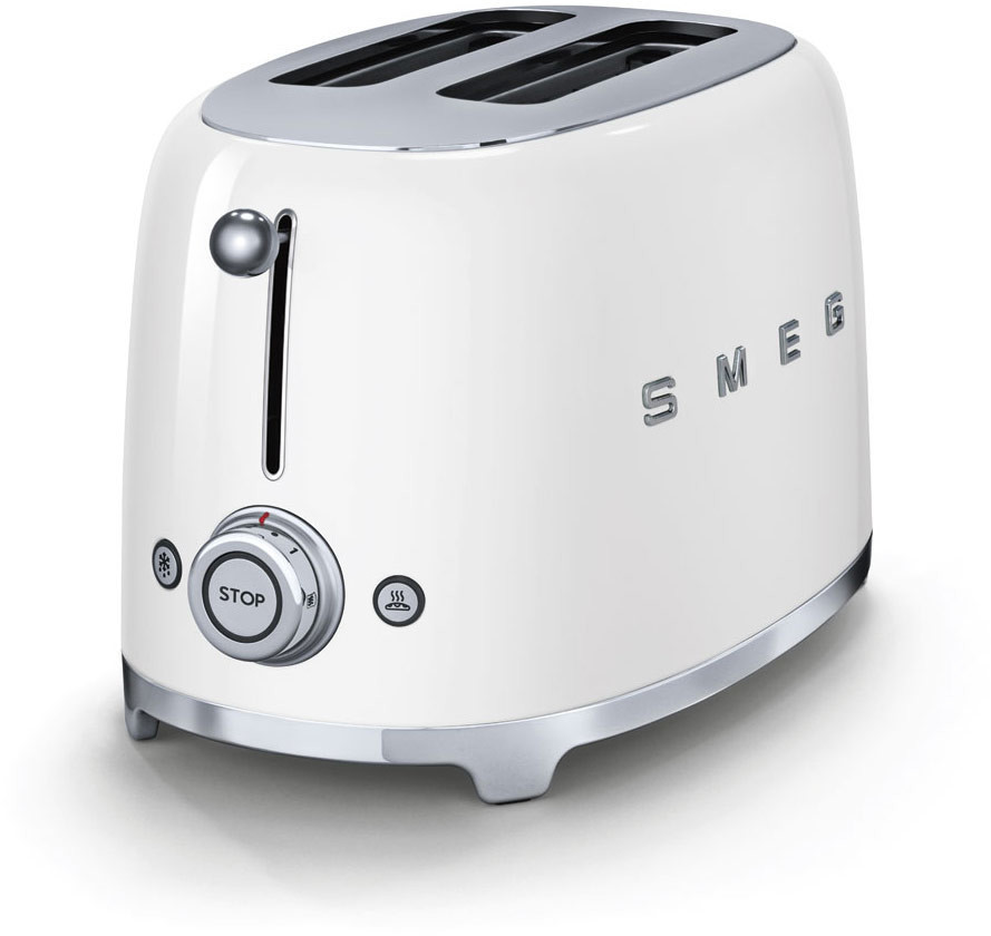 Smeg 50-iger Style 2-Scheiben-Toaster Weiß TSF01WHEU 6st