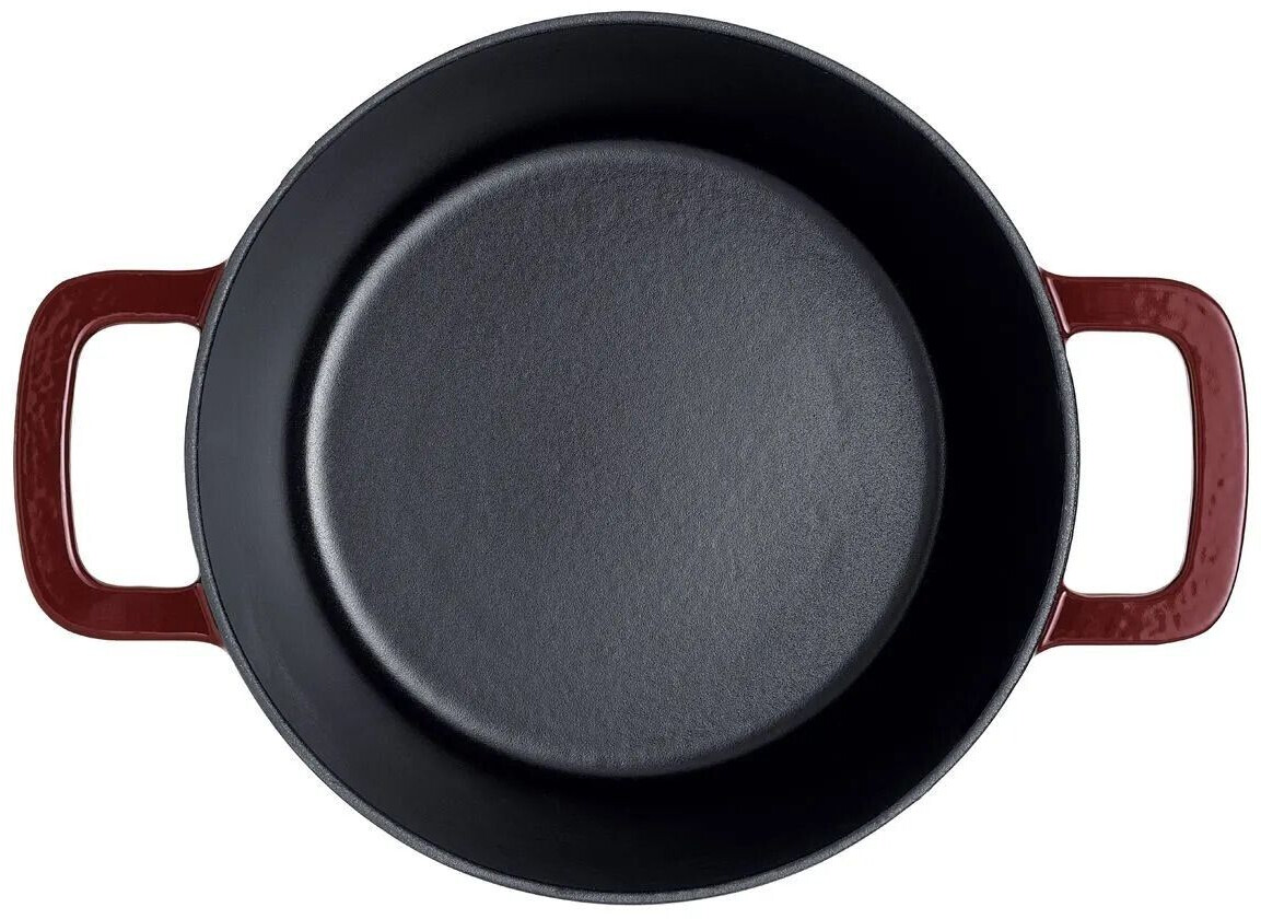 Fissler Moments Collection Emaillierter Gusseisen Bräter rund 24cm Burgunderrot