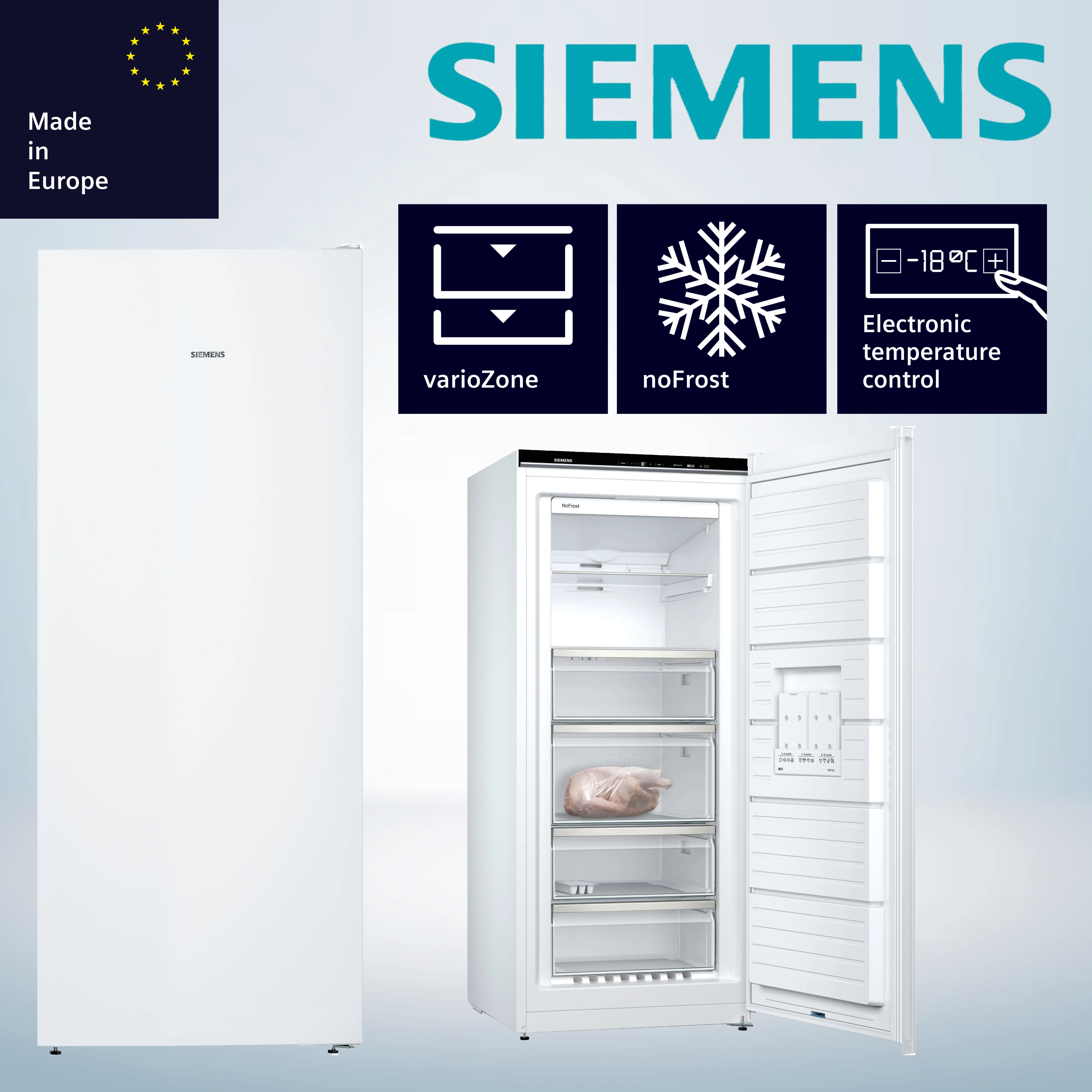Siemens GS51NUWDP  Standgefrierschrank  290 Liter 