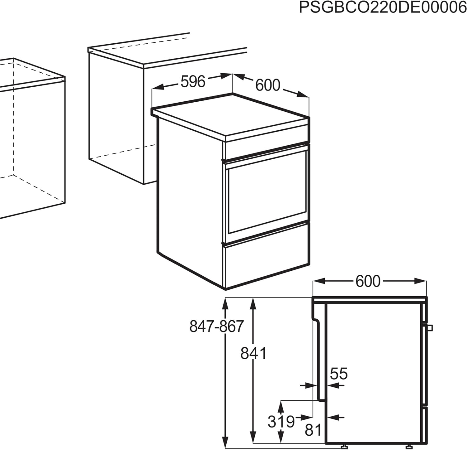 AEG CCB6206ABW Standherd mit Glaskeramik-Kochfeld 60 cm
