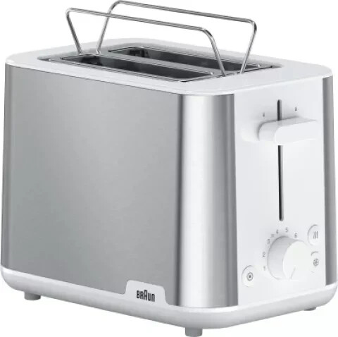 Braun HT1510 WH PurShine   2-Scheiben-Toaster  900 Watt  Brötchenaufsatz 