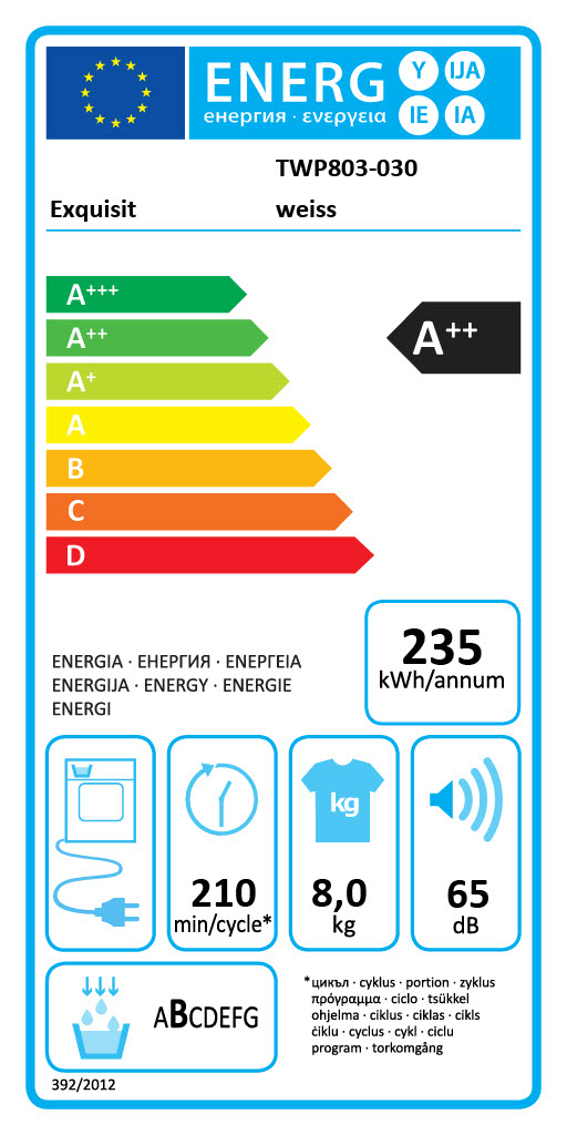 Exquisit TWP803-030 Wärmepumpentrockner – 8 kg, 16 Programme, Energieeffizienzklasse A++, Weiß Exquisit TWP803-030 Wärmepumpentrockner – 8 kg, 16 Programme, Energieeffizienzklasse A++, Weiß