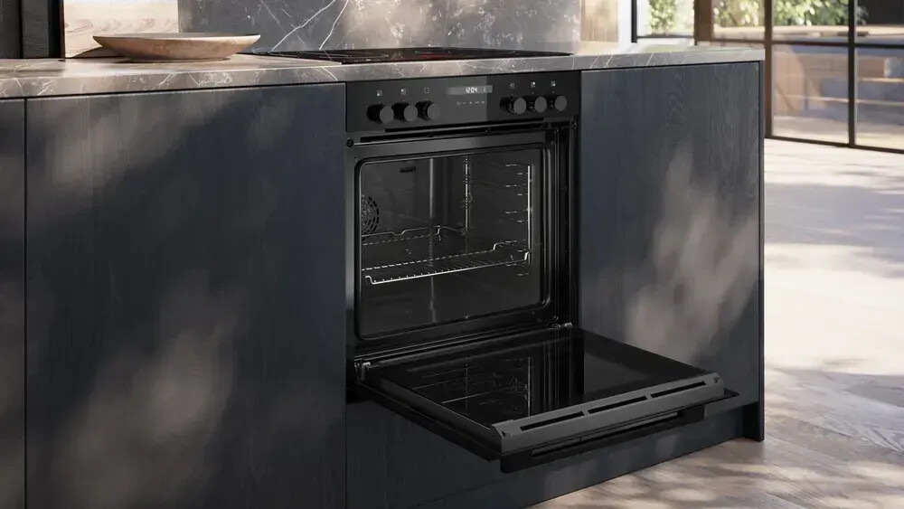 Siemens HE217GBB3 iQ500, Einbau-Herd 60 x 60 cm, Elektrokochfeld-kompatibel, humidClean