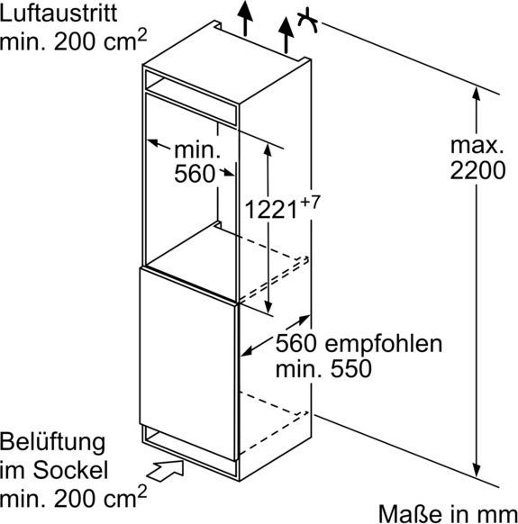 Bosch KIF41ADD0  Vollraumkühlschrank  Inhalt Kühlbereich 187 Liter,  Höhe 122,1 cm,